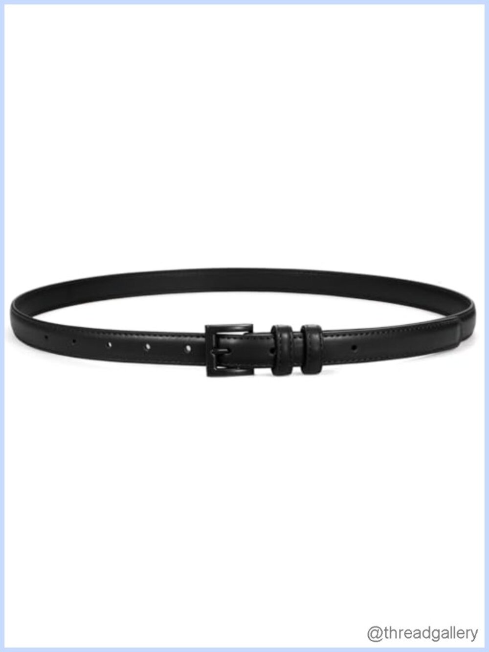 Women Skinny Belt PU Leather Thin Waist Belt Square Buckle